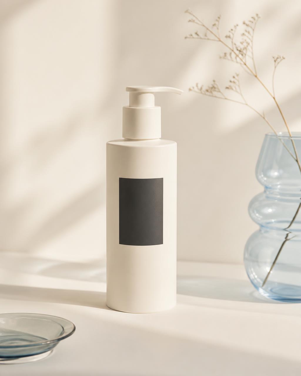 Sky Glass fragrance-infused goat milk lotion bottle